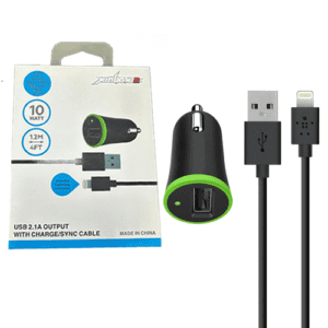 Car Charger with Cable USB - Lightning - Black