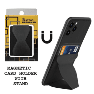 Card Holder with Phone Stand- Black