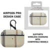 Case Plaid Print Design Airpods Pro - Beige