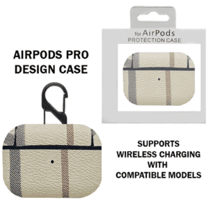 Case Plaid Print Design Airpods Pro - Beige