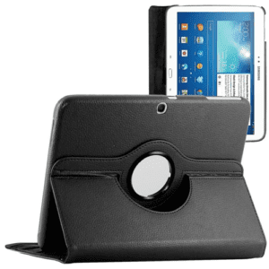 Leather Protective Cover 360 Degree Stand, Tab 3 P5200 P5220 P5210 10.1 inch - Black