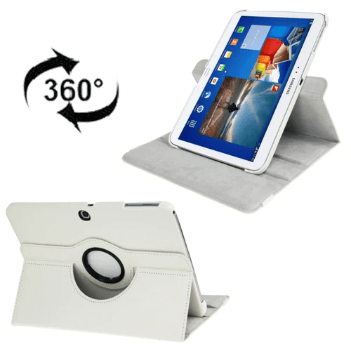 Leather Protective Cover 360 Degree Stand, Tab 3 P5200 P5220 P5210 10.1 inch -White Leather Protective Cover 360 Degree Stand, Tab 3 P5200 P5220 P5210 10.1 inch -White