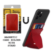 Carbon Fiber Card Holder with Phone Stand - Red