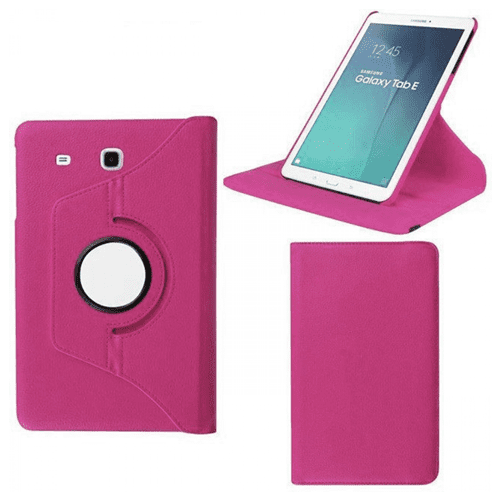 vbrbg Samsung Galaxy Tab E 9.6" - 360 Leather Case - Pink