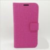 Cloth Leather Book Style Wallet Case with Strap For Iphone 7/ 8 - Pink