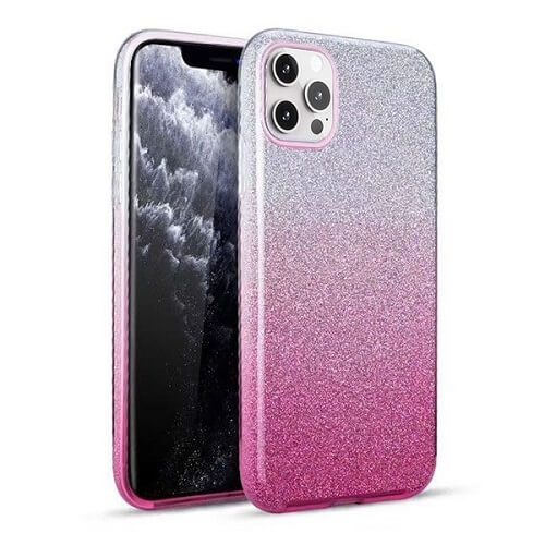 3-in-1 Glitter for Apple iPhone 12 /12 Pro (6.1) - Hot Pink /Silver 3-in-1 Glitter for Apple iPhone 12 /12 Pro (6.1) - Hot Pink /Silver