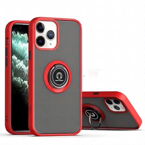 Case with Ring for Apple iPhone 12 /12 Pro (6.1) - RED Case with Ring for Apple iPhone 12 /12 Pro (6.1) - RED