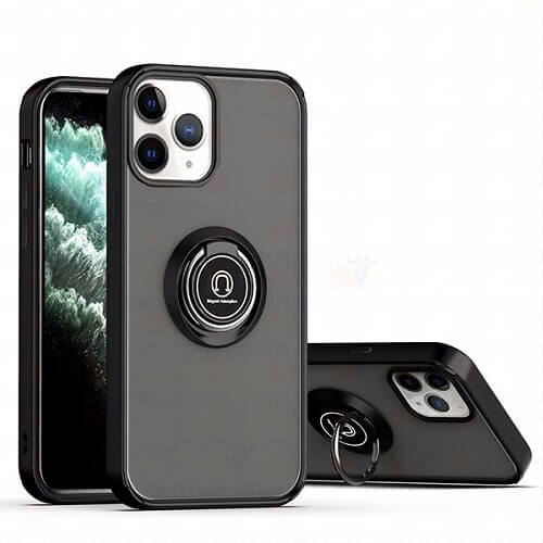 Case with Ring for Apple iPhone 12 /12 Pro (6.1) - Black Case with Ring for Apple iPhone 12 /12 Pro (6.1) - Black
