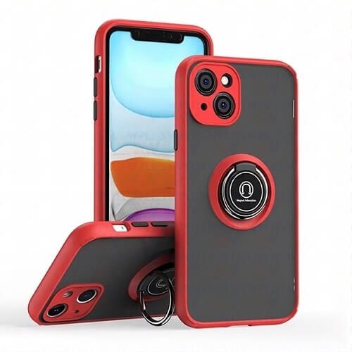 Case with Ring for Apple iPhone 13 (6.1) - RED Case with Ring for Apple iPhone 13 (6.1) - RED