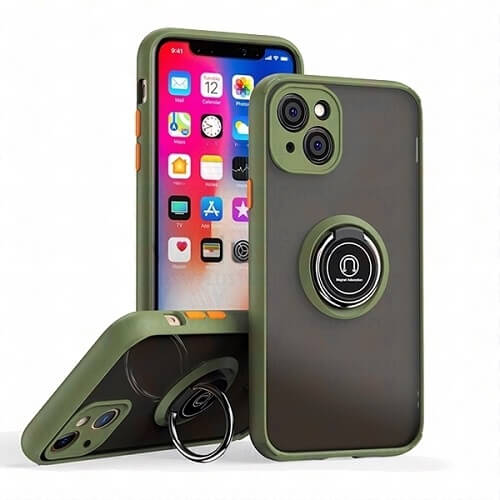 Case with Ring for Apple iPhone 13 (6.1) - Army green Case with Ring for Apple iPhone 13 (6.1) - Army green