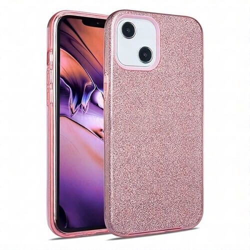 3-in-1 Glitter for Apple iPhone 14 (6.1) - Rose Gold 3-in-1 Glitter for Apple iPhone 14 (6.1) - Rose Gold