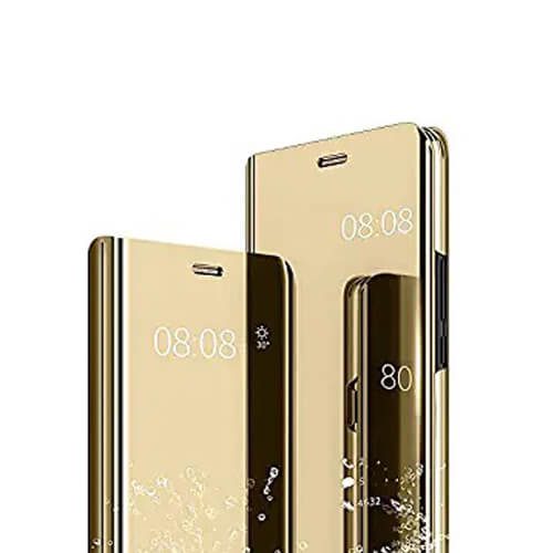 41fbI0TFLhL._SX300_SY300_QL70_FMwebp_ Wallet Flip cover Mirror With Back Stand Without the Sensor For Samsung S8 - Gold