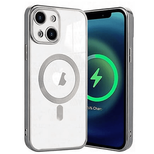 MagSafe Luxury Electroplated Case for Apple iPhone 14 (6.1) - Silver MagSafe Luxury Electroplated Case for Apple iPhone 14 (6.1) - Silver