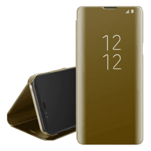 Wallet Flip cover Mirror With Back Stand Without the Sensor For Samsung Note 9 - Gold