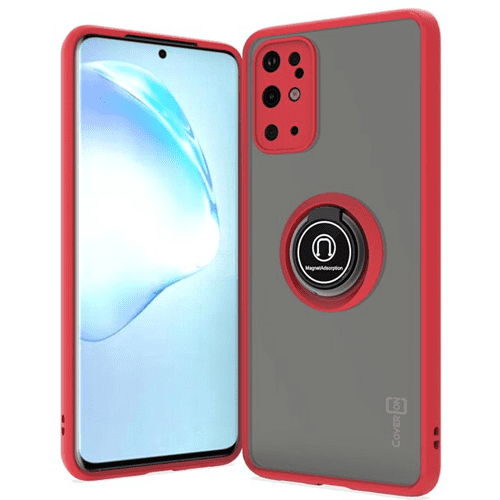 Case with Magnetic Car Mount Compatible Ring Holder Kickstand Phone Cover For Samsung S20 Plus - RED Case with Magnetic Car Mount Compatible Ring Holder Kickstand Phone Cover For Samsung S20 Plus - RED