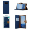 Canvas Wallet For Samsung Galaxy S10 Plus - Navy / Camel