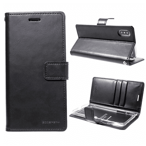 rhyi Mercury Goospery Blue Moon Diary Wallet Case for Galaxy S21 (6.2") - Black