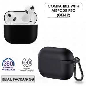 Silicone Airpods Pro (Gen 2) - Black