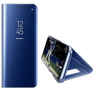 Smart View Mirror Wallet Leather Flip Stand Case For Samsung S7 - Blue