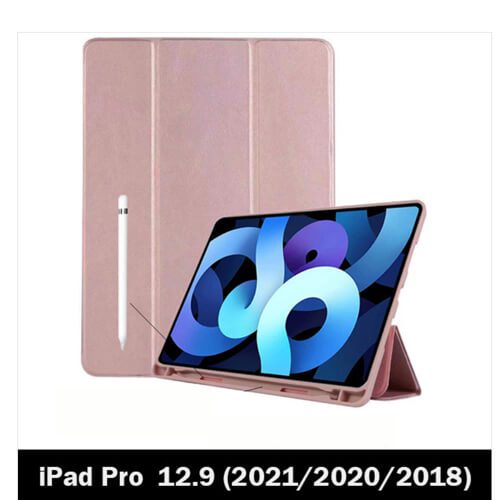 Smart Case With Pencil Holder for Apple iPad Pro 12.9 (2021) - Pink Smart Case With Pencil Holder for Apple iPad Pro 12.9 (2021) - Pink