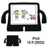 3D Silicone Case w/ Stand for Kids for Apple iPad 10.9 (2022) - Black