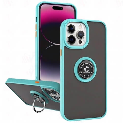 Case with Ring for Apple iPhone 15 Pro Max (6.7) - Light Blue Case with Ring for Apple iPhone 15 Pro Max (6.7) - Light Blue