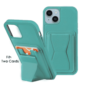 My Card Slot w/ kickstand Case for Apple iPhone 15 (6.1) - BLUE