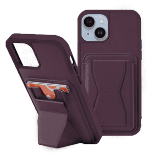 My Card Slot w/ kickstand Case for Apple iPhone 15 (6.1) - Deep Purple