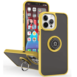 Case with Ring for Apple iPhone 15 Pro Max (6.7) - Yellow