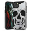 MyBat Pro Skullcap Hybrid Protector Cover for Apple iPhone 14 (6.1) - Silver Plating / Black