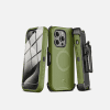 MyBat Pro Antimicrobial Maverick Series w/ MagSafe Case with Holster and Tempered Glass for Apple iPhone 15 Pro (6.1) - Army Green / Black