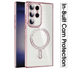Case Glitter Electroplated Magsafe for Samsung Galaxy S24 Ultra - Rose Gold