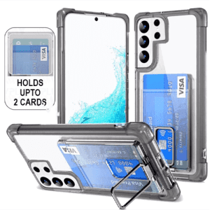 Case Edge Card Holder w Stand for Samsung Galaxy S24 Ultra - Black