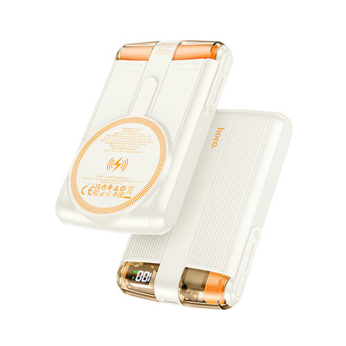 Hoco J127B PD20W Magnetic Wireless Power Bank With Digital Display – White (10000mAh) Hoco J127B PD20W Magnetic Wireless Power Bank With Digital Display – White (10000mAh)