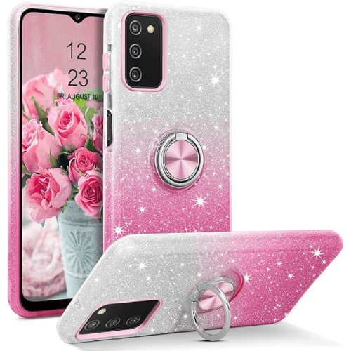 Case 3-in-1 Glitter w/ Ring for Samsung Galaxy A15 5G - Pink / Silver Case 3-in-1 Glitter w/ Ring for Samsung Galaxy A15 5G - Pink / Silver