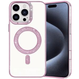 Glitter Electroplated Magsafe Case for Apple iPhone 16 Pro - Rose Gold