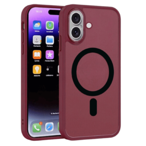 Matt Rubberized Magsafe Case for Apple iPhone 16 - Wine