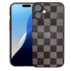 Checker Texture Design for Apple iPhone 16 - Black