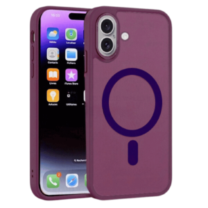 Matt Rubberized Magsafe Case for Apple iPhone 16 - Deep Purple
