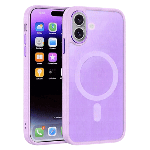 Matt Rubberized Magsafe Case for Apple iPhone 16 - Light Purple Matt Rubberized Magsafe Case for Apple iPhone 16 - Light Purple