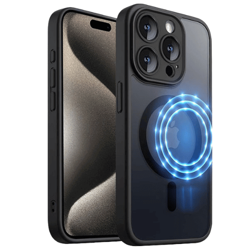 Matt Rubberized Magsafe Case for Apple iPhone 16 Pro - Black Matt Rubberized Magsafe Case for Apple iPhone 16 Pro - Black