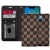 Checker Printed Photo ID Wallet for Apple iPhone 16 Plus - Brown