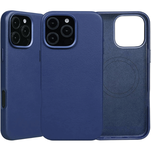 MagSafe Leather Iphone 16 Pro Max - Blue MagSafe Leather Iphone 16 Pro Max - Blue