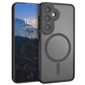 Case Matt Rubberized Magsafe for Samsung Galaxy S25 - Black