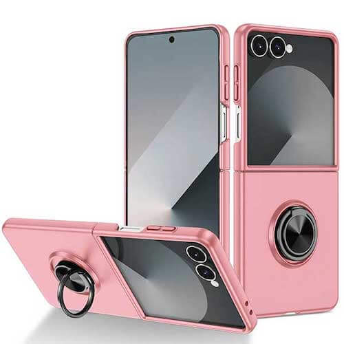 Case With Ring for Samsung Galaxy Z Flip 7 - Pink Case With Ring for Samsung Galaxy Z Flip 7 - Pink