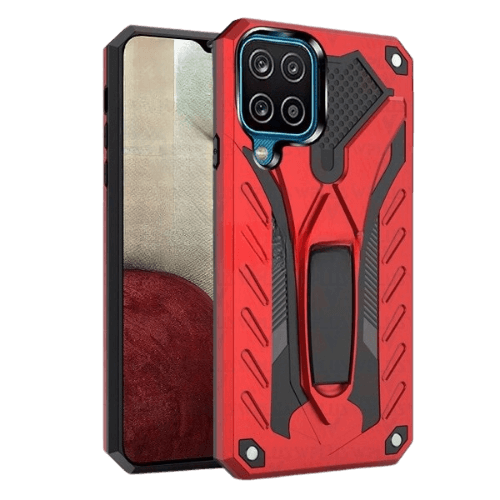 Case Defender w/ stand for Samsung Galaxy A12 - RED Case Defender w/ stand for Samsung Galaxy A12 - RED