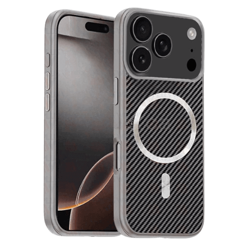 Case Magsafe Carbon Fiber for Apple iPhone 17 Pro - Grey Case Magsafe Carbon Fiber for Apple iPhone 17 Pro - Grey