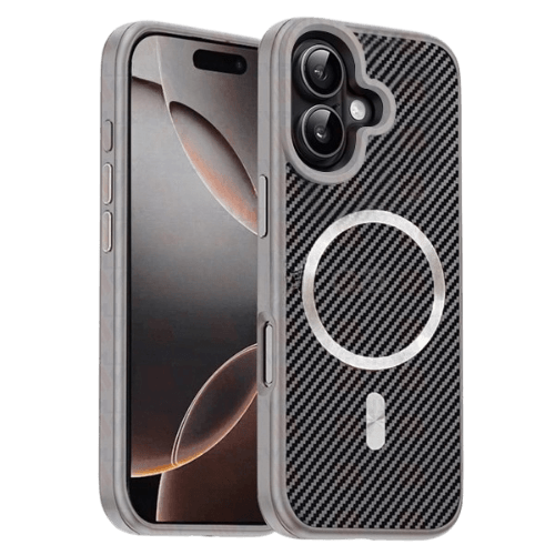 Case Magsafe Carbon Fiber for Apple iPhone 17- Grey Case Magsafe Carbon Fiber for Apple iPhone 17- Grey