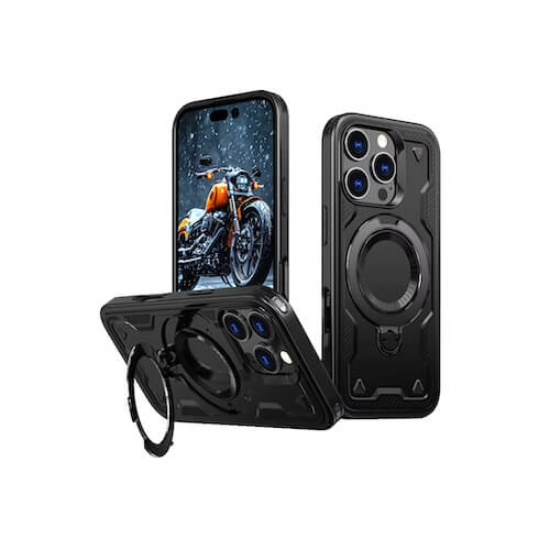 Case Tough Armor MagSafe Rotating For iPhone 17 Air - Black Case Tough Armor MagSafe Rotating For iPhone 17 Air - Black