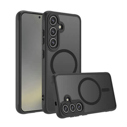 Case Matt Rubberized Magsafe for Samsung Galaxy S25 FE - Black Case Matt Rubberized Magsafe for Samsung Galaxy S25 FE - Black